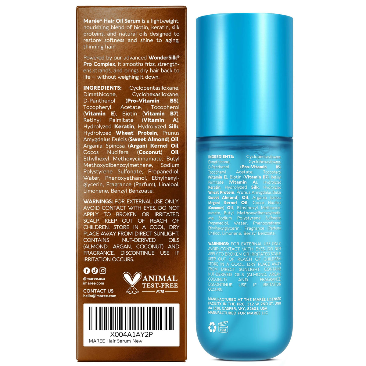MAREE Hair Oil Serum for Frizzy Hair –Smoothing Oil for Gloss & Styling