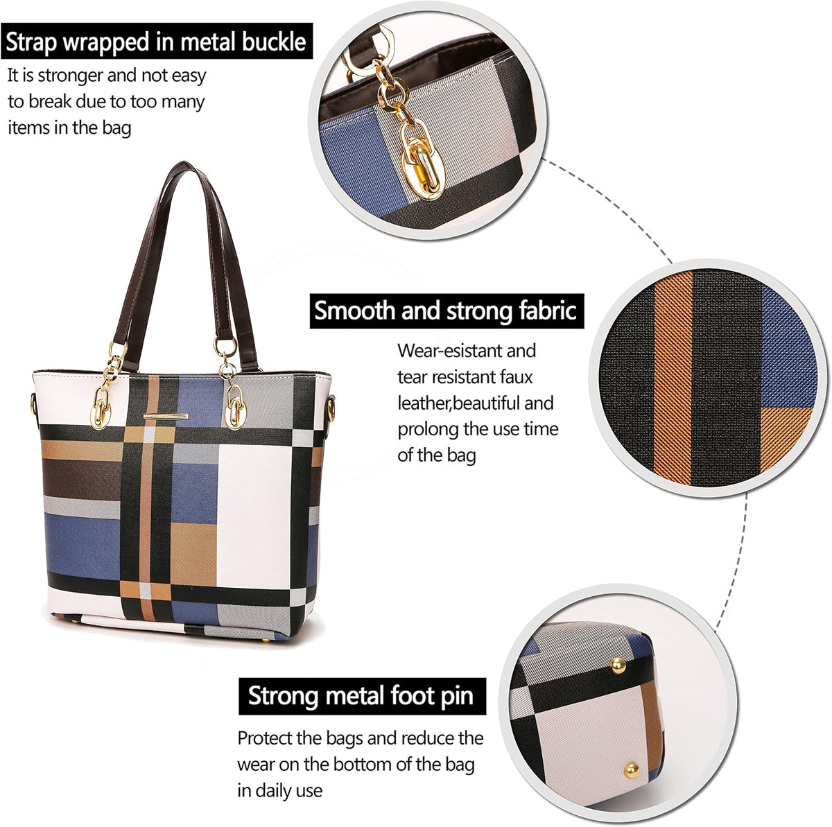 2E-youth Damen Geldbrsen und Handtaschen Set Tragetasche, Umhngetasche