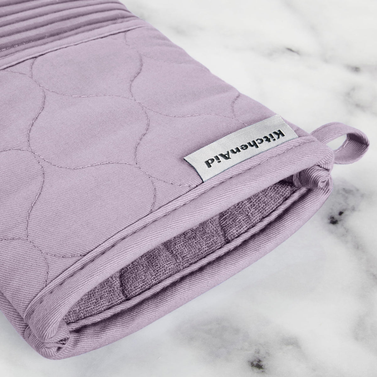 KITCHENAID Quilted Cotton Terry Cloth Oven Mitt, Pot Holder, Kitchen Towel 4-Pack Set, Heat Resistant, Silicone Grip, 16"x26", 7"x13" & 7"x10", Milkshake Tan