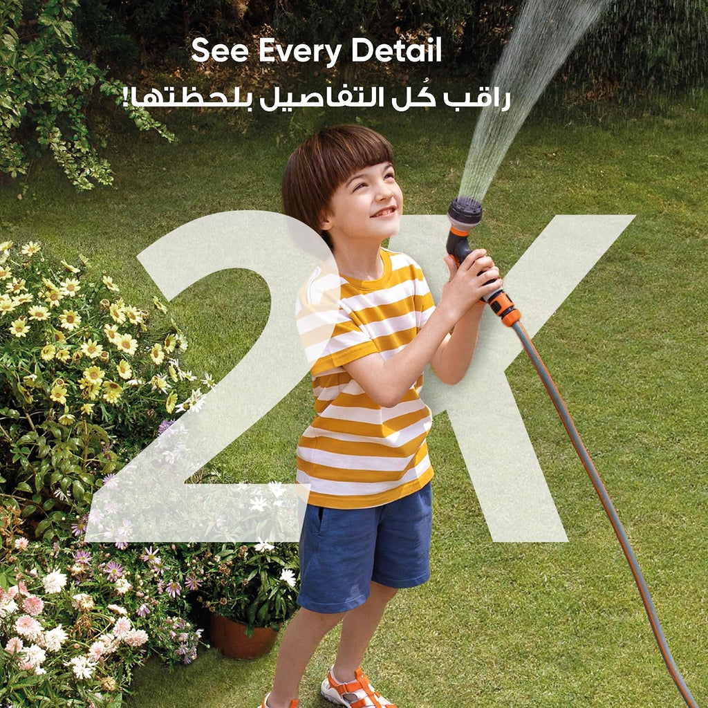 كاميرا مراقبة سولو كام S220 تعمل بالطاقة الشمسية من يوفي سيكيوريتي، تعمل بالطاقة المستمرة، كاميرا مراقبة منزلية بدقة 2 كيه، واي فاي 2.4 جيجاهرتز، بدون رسوم شهرية، متوافقة مع هوم بيس 3
