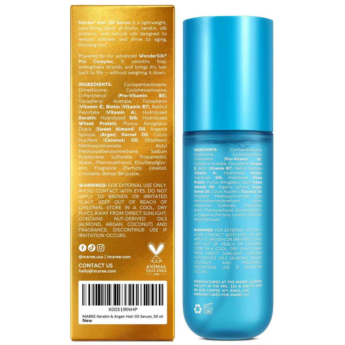 MAREE Hair Oil Serum for Frizzy Hair –Smoothing Oil for Gloss & Styling