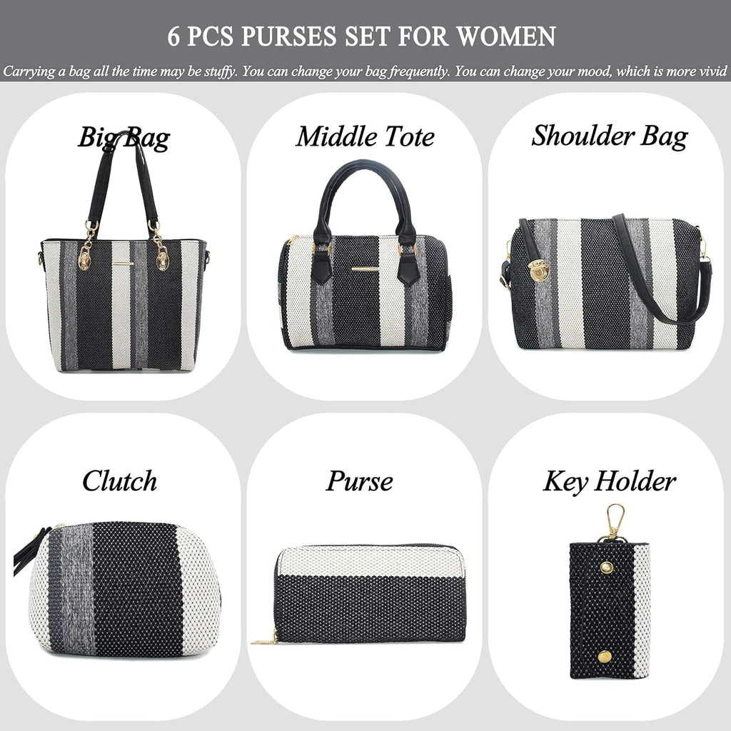 2E-youth Damen Geldbrsen und Handtaschen Set Tragetasche, Umhngetasche