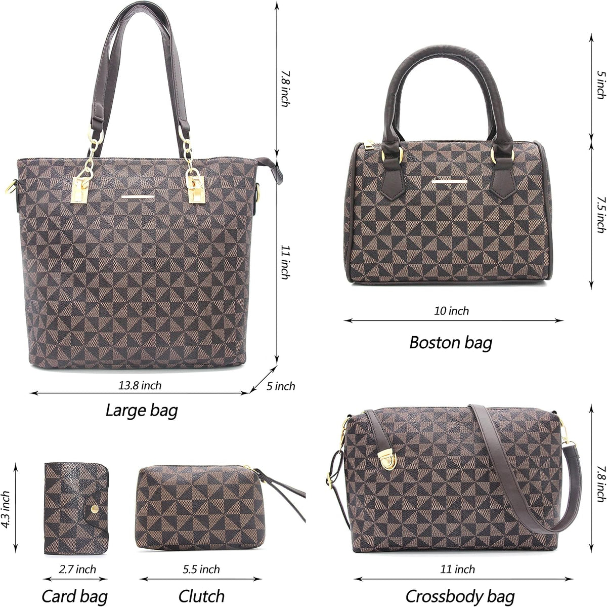 2E-youth Damen Geldbrsen und Handtaschen Set Tragetasche, Umhngetasche