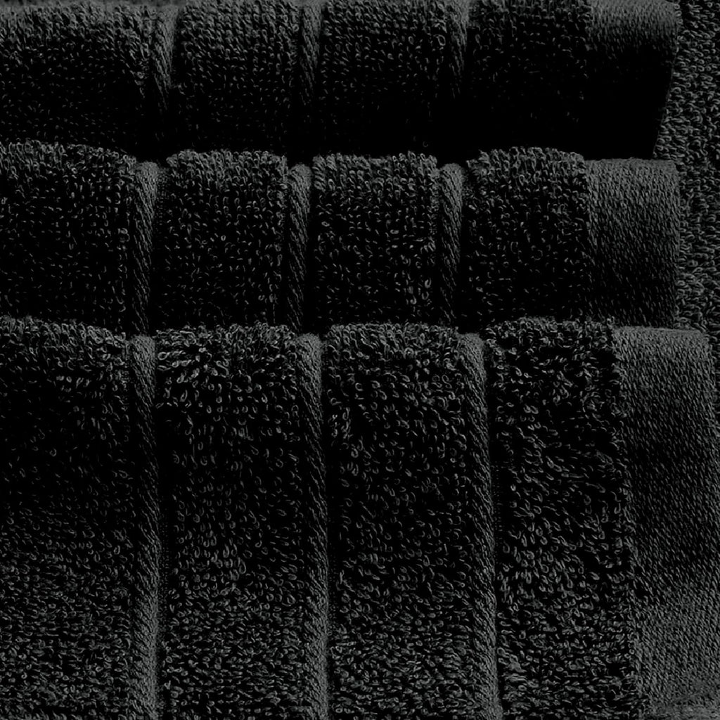 Tens Towels 8 Piece Towel Set, 2 XL Bath, 2 Hand, 4 Washcloth, Black