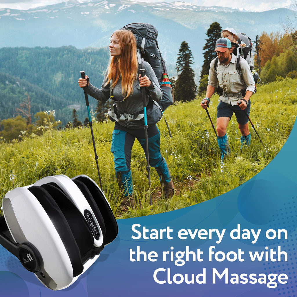 Cloud Massage Shiatsu Foot Massager with Heat, Standard Size, White