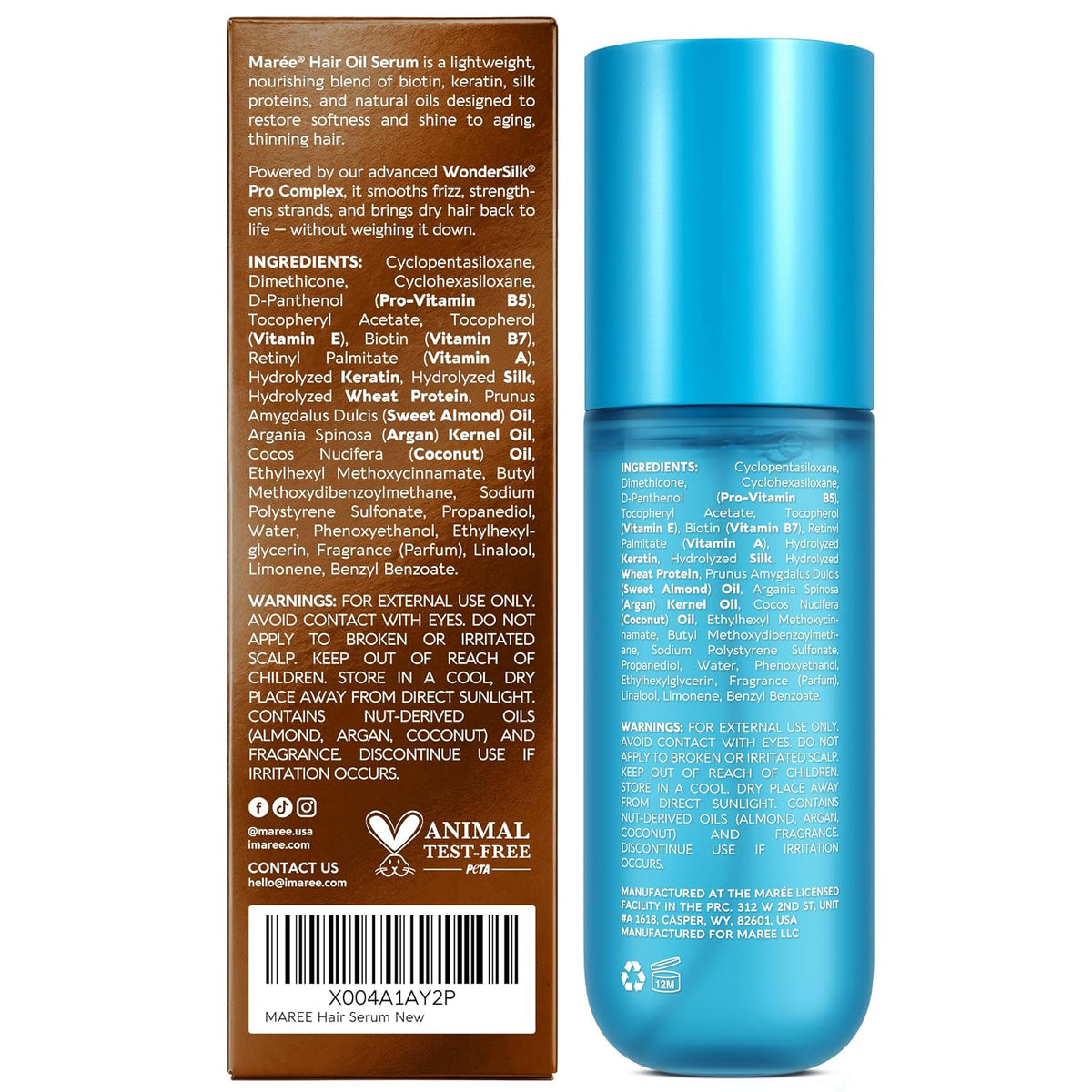 MAREE Hair Oil Serum for Frizzy Hair –Smoothing Oil for Gloss & Styling