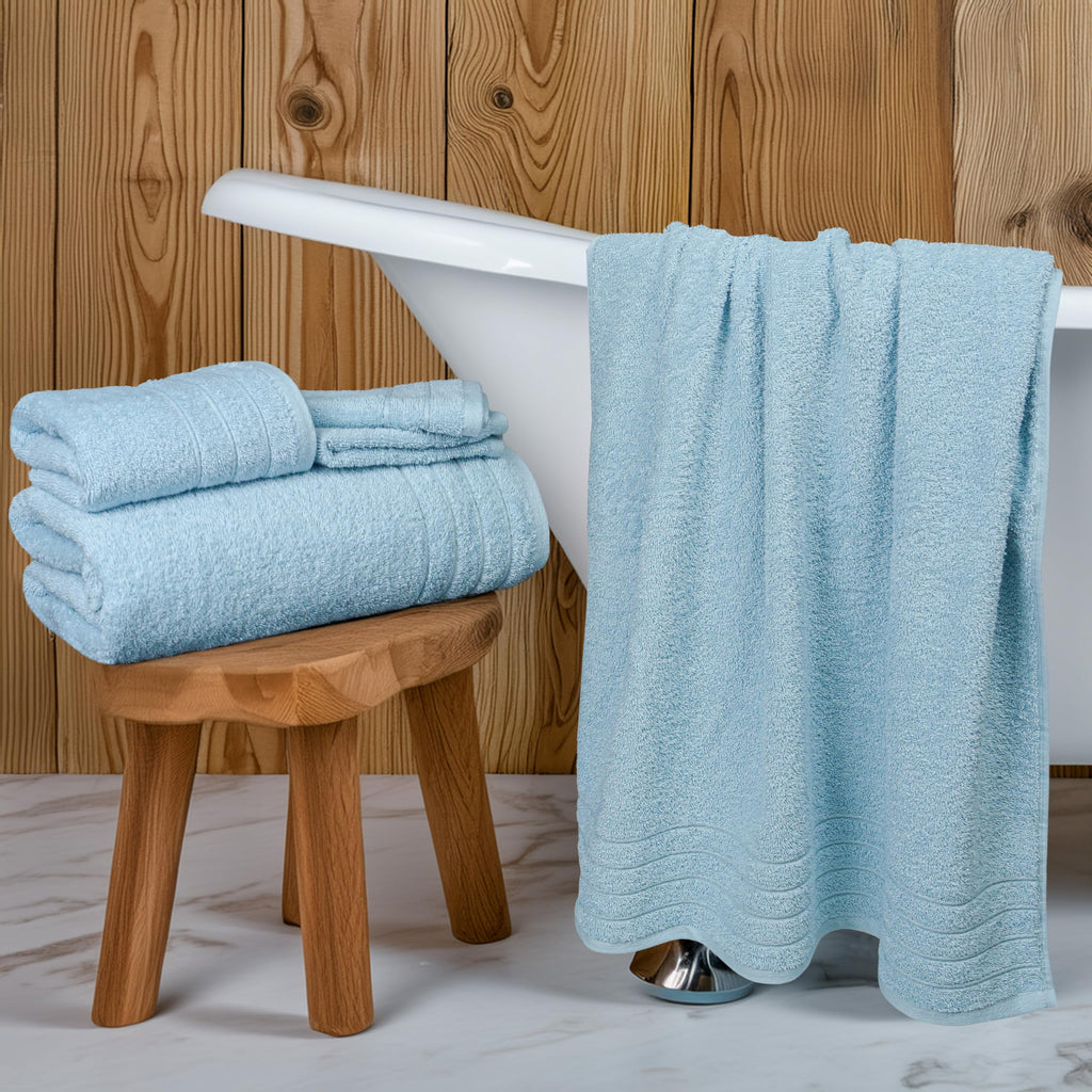 Tens Towels 8 Piece Towel Set, 2 XL Bath, 2 Hand, 4 Washcloth, Black