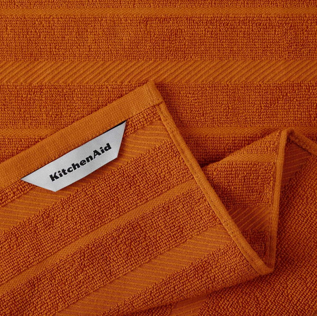 KitchenAid Albany Kitchen Towel 4-Pack Set, Milkshake Tan/White, 16"x26"
