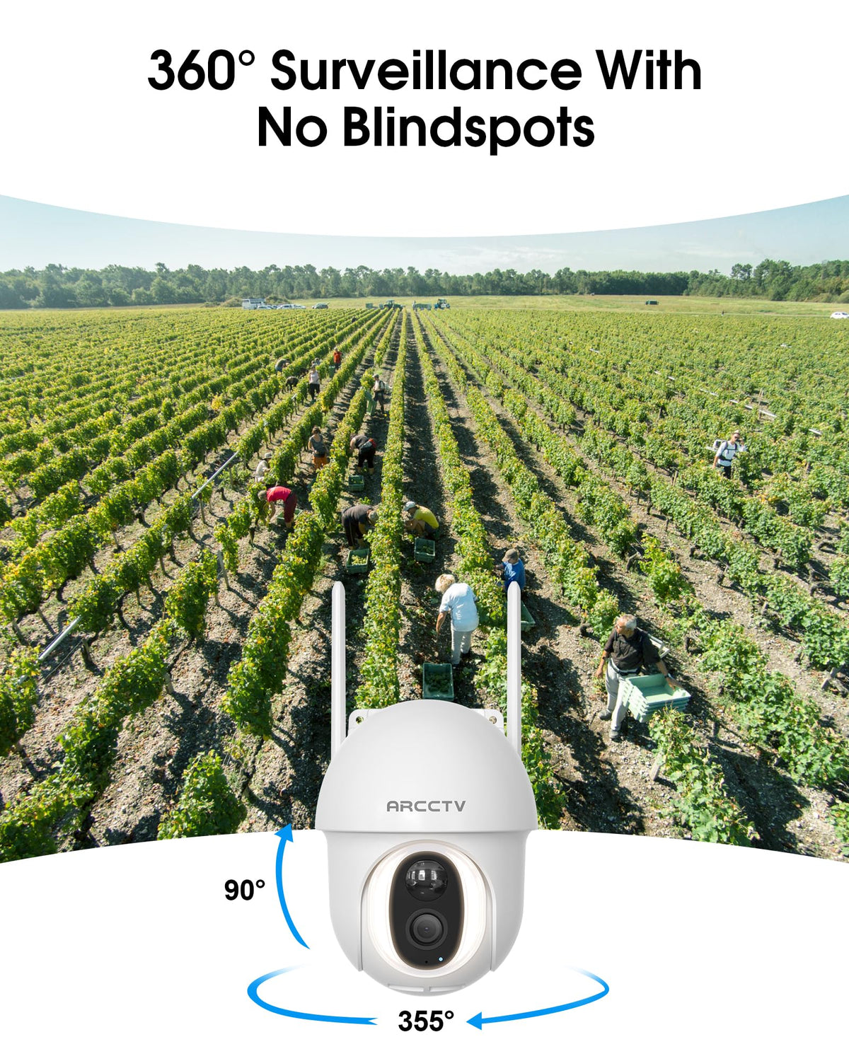 ARCCTV Solar Security Cameras Wireless Outdoor, 2 Pack