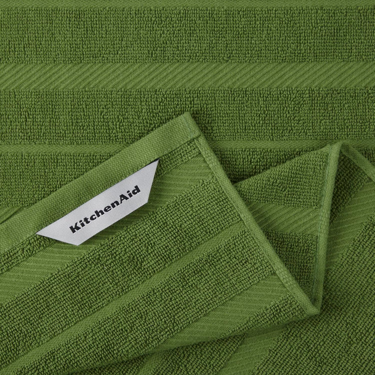 KitchenAid Albany Kitchen Towel 4-Pack Set, Milkshake Tan/White, 16"x26"