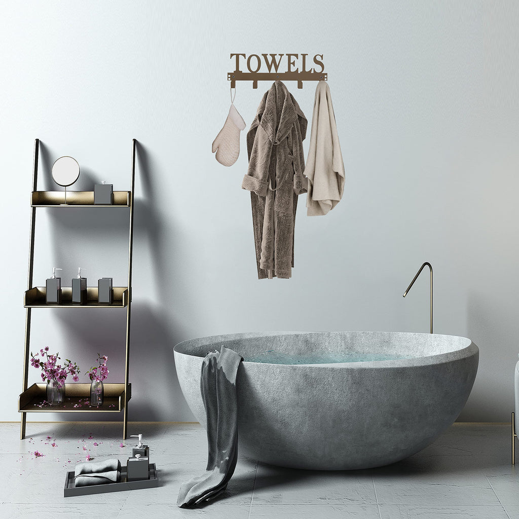 Kuhome Over The Door Hooks, Towel Holder for Bathroom, Door Mount Towel Rack Towel Hooks for Bedroom Beach Towels Bathrobe Wall Mount Hang on The Door Cabinet Cupboard Metal Sandblasted (Black)