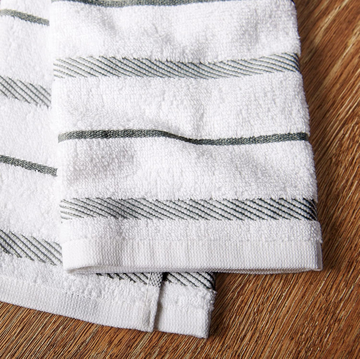 KitchenAid Albany Kitchen Towel 4-Pack Set, Milkshake Tan/White, 16"x26"