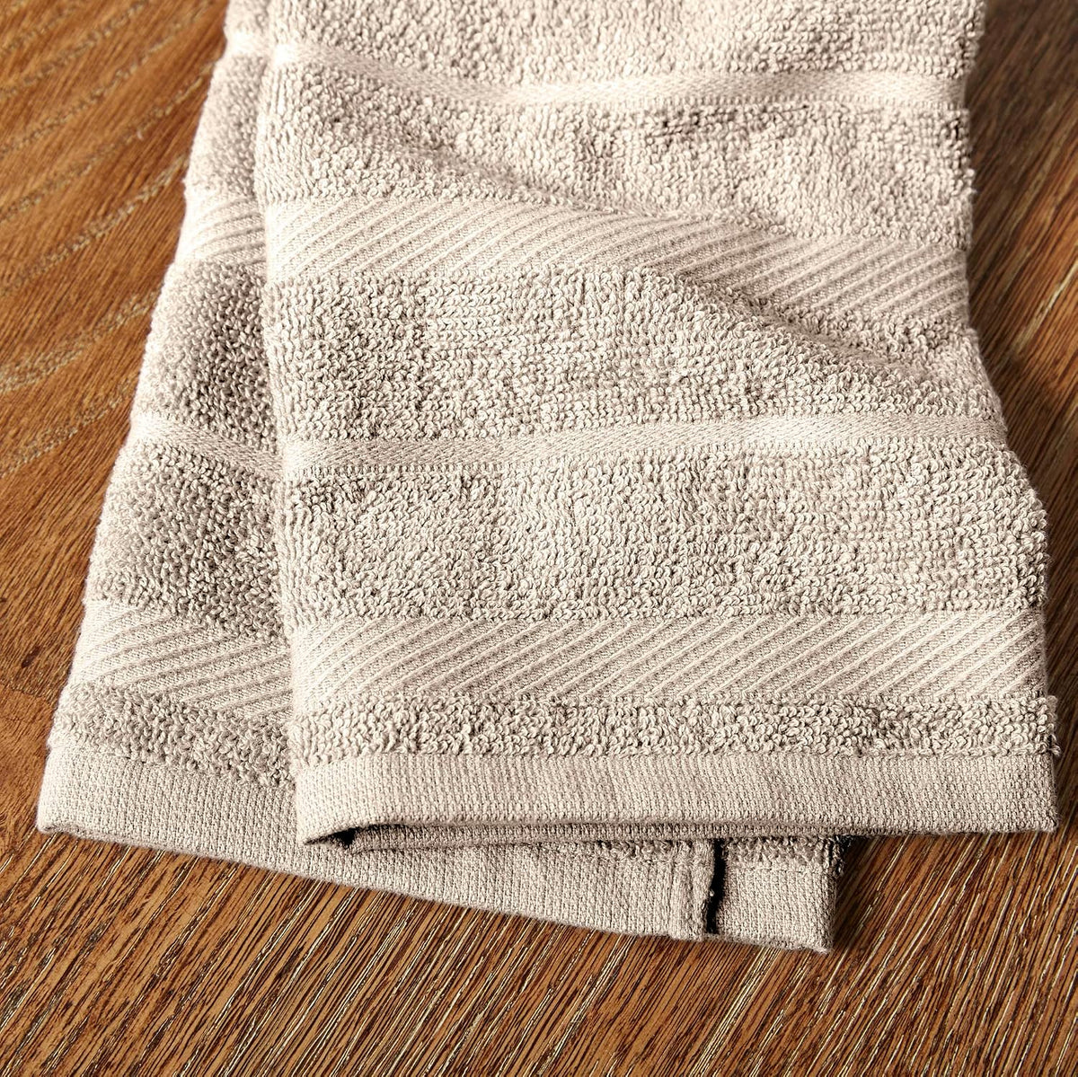 KitchenAid Albany Kitchen Towel 4-Pack Set, Milkshake Tan/White, 16"x26"