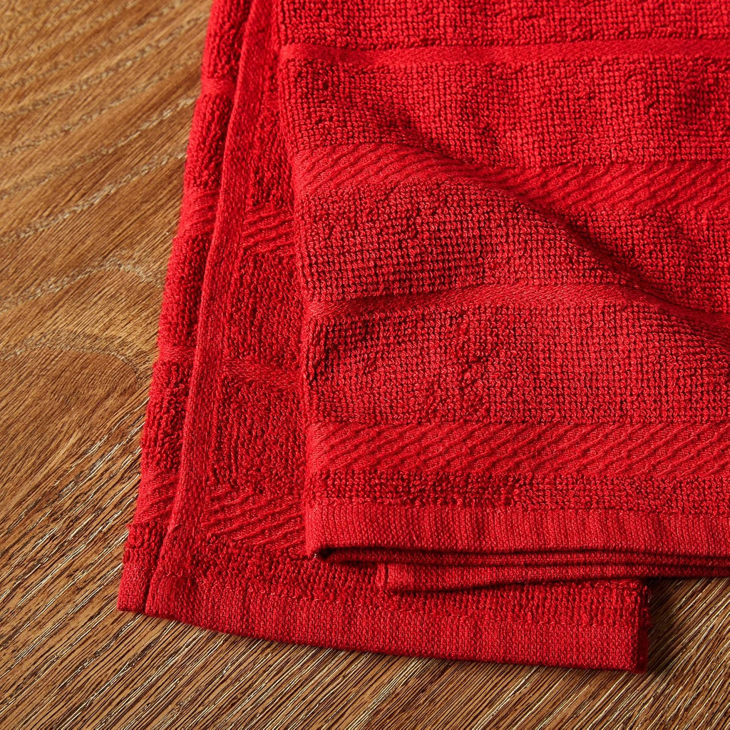 KitchenAid Albany Kitchen Towel 4-Pack Set, Milkshake Tan/White, 16"x26"