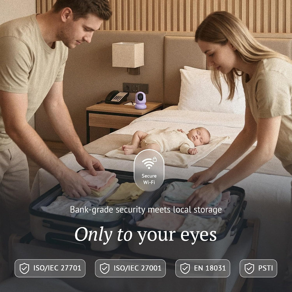 Monai Nest WiFi Baby Monitor with Camera and Audio, Portable, 8H Battery