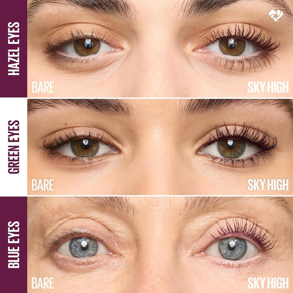 Maybelline Lash Sensational Sky High Washable Mascara Makeup, Volumizing, Lengthening, Defining, Curling, Multiplying, Buildable Formula, Blackest Black, 1 Count