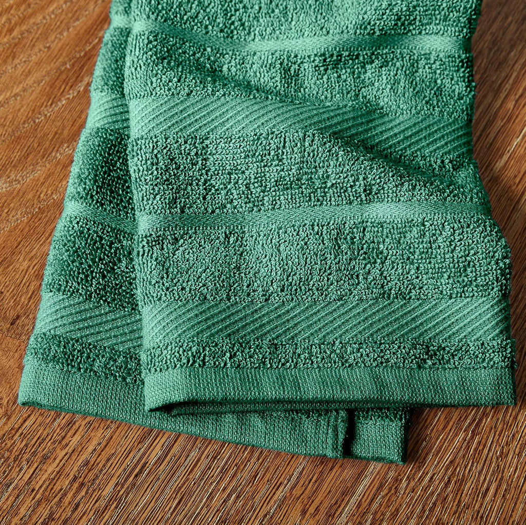 KitchenAid Albany Kitchen Towel 4-Pack Set, Milkshake Tan/White, 16"x26"