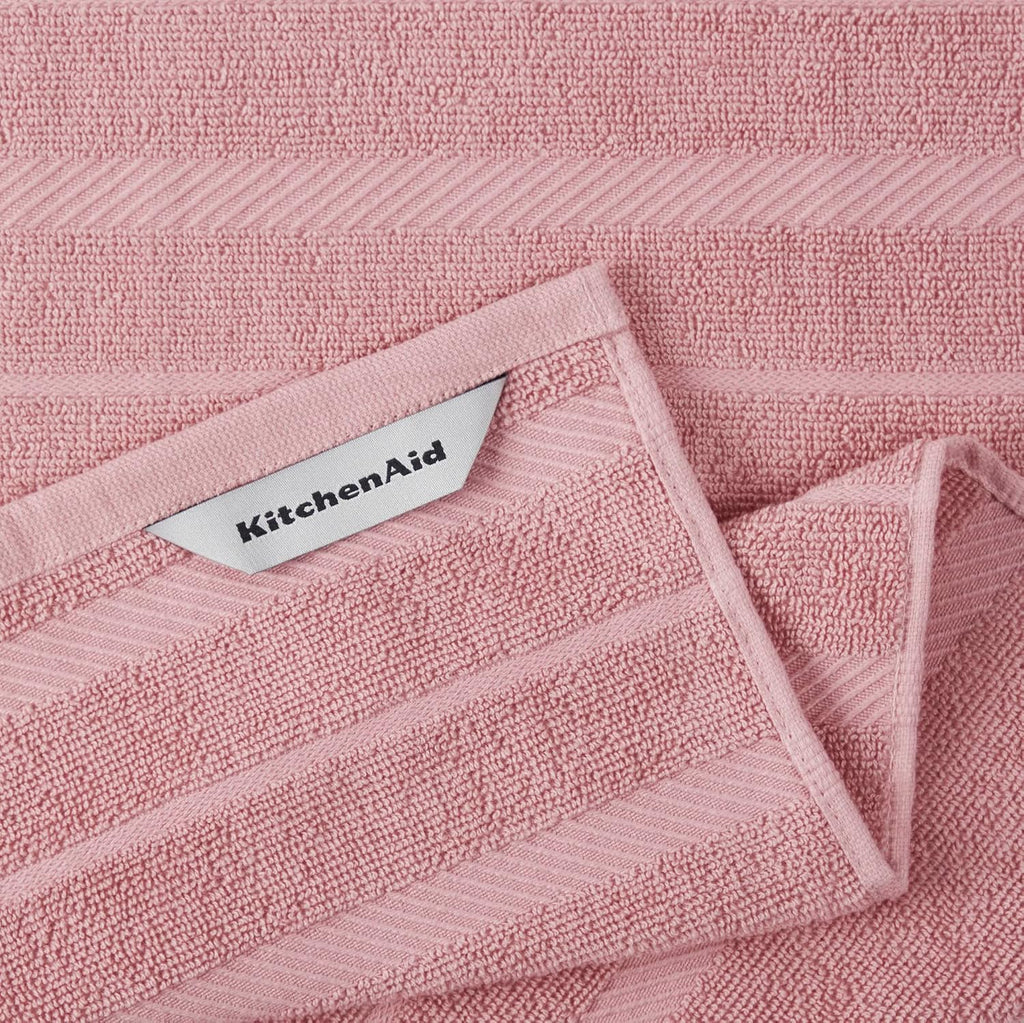 KitchenAid Albany Kitchen Towel 4-Pack Set, Milkshake Tan/White, 16"x26"