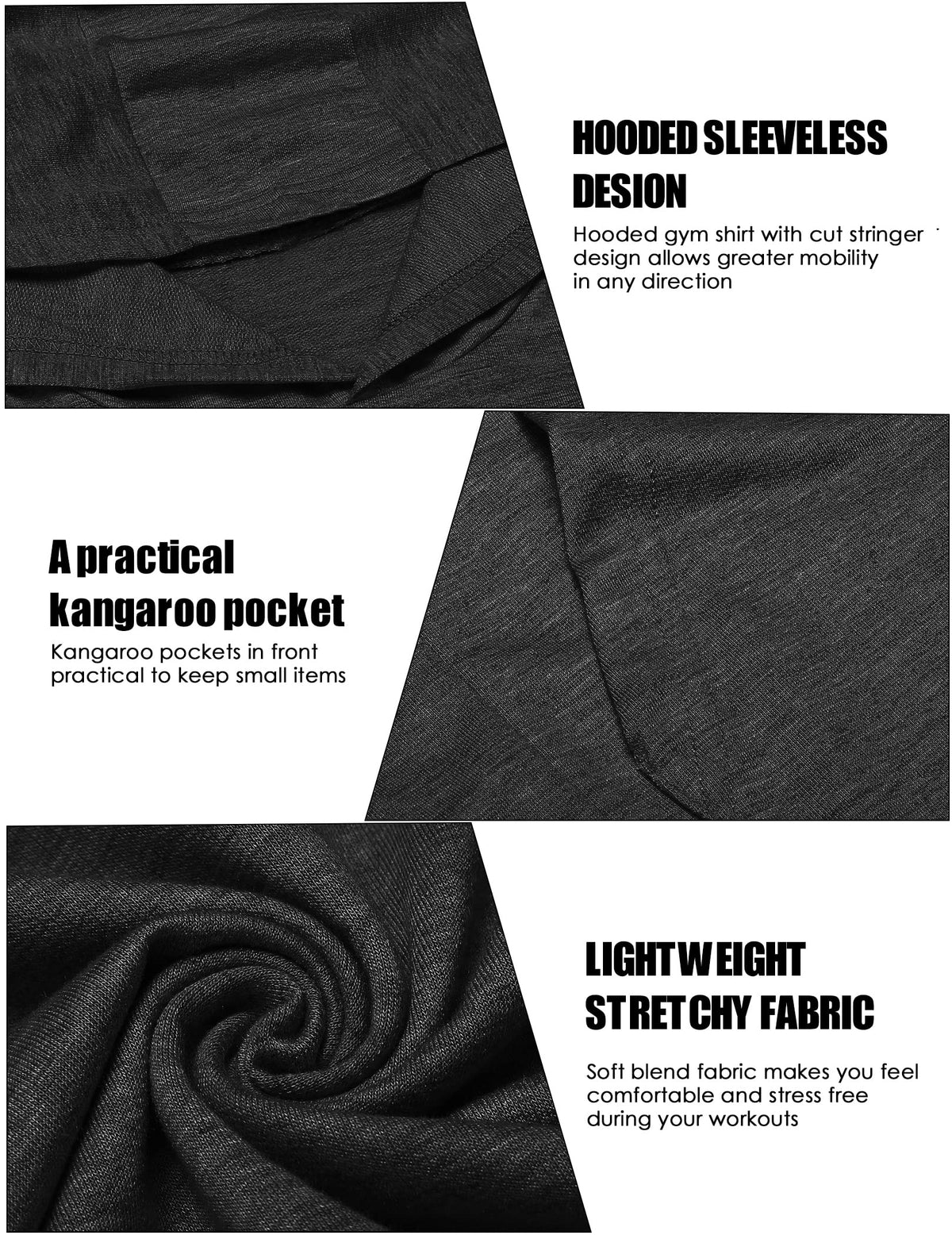 COOFANDY Men's Workout Hooded Tank Tops Bodybuilding Muscle Cut Off T Shirt Sleeveless Gym Hoodies