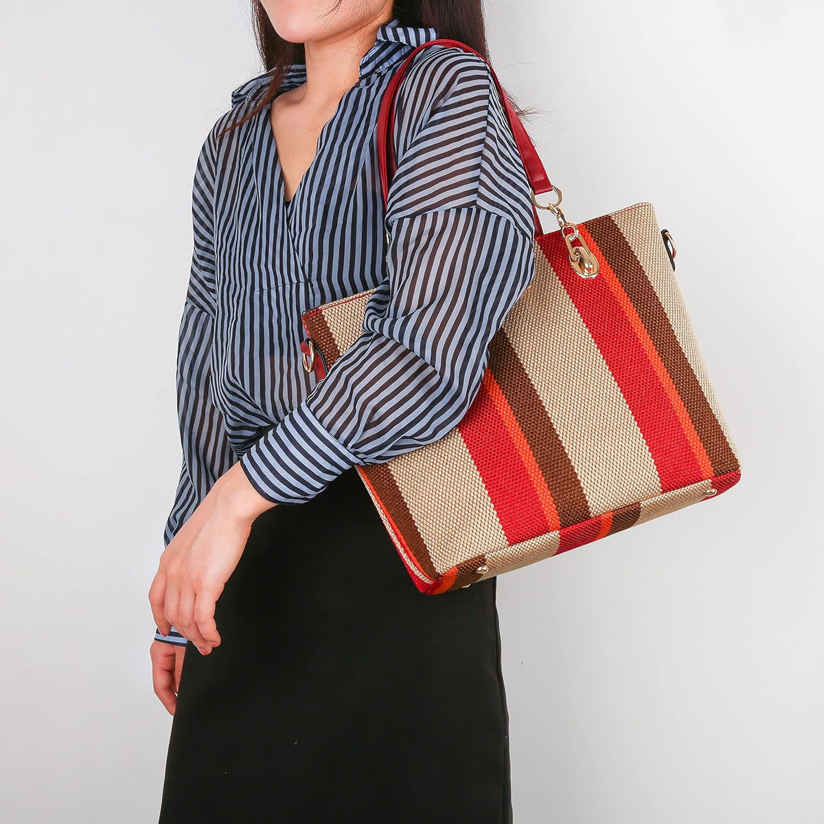 2E-youth Damen Geldbrsen und Handtaschen Set Tragetasche, Umhngetasche