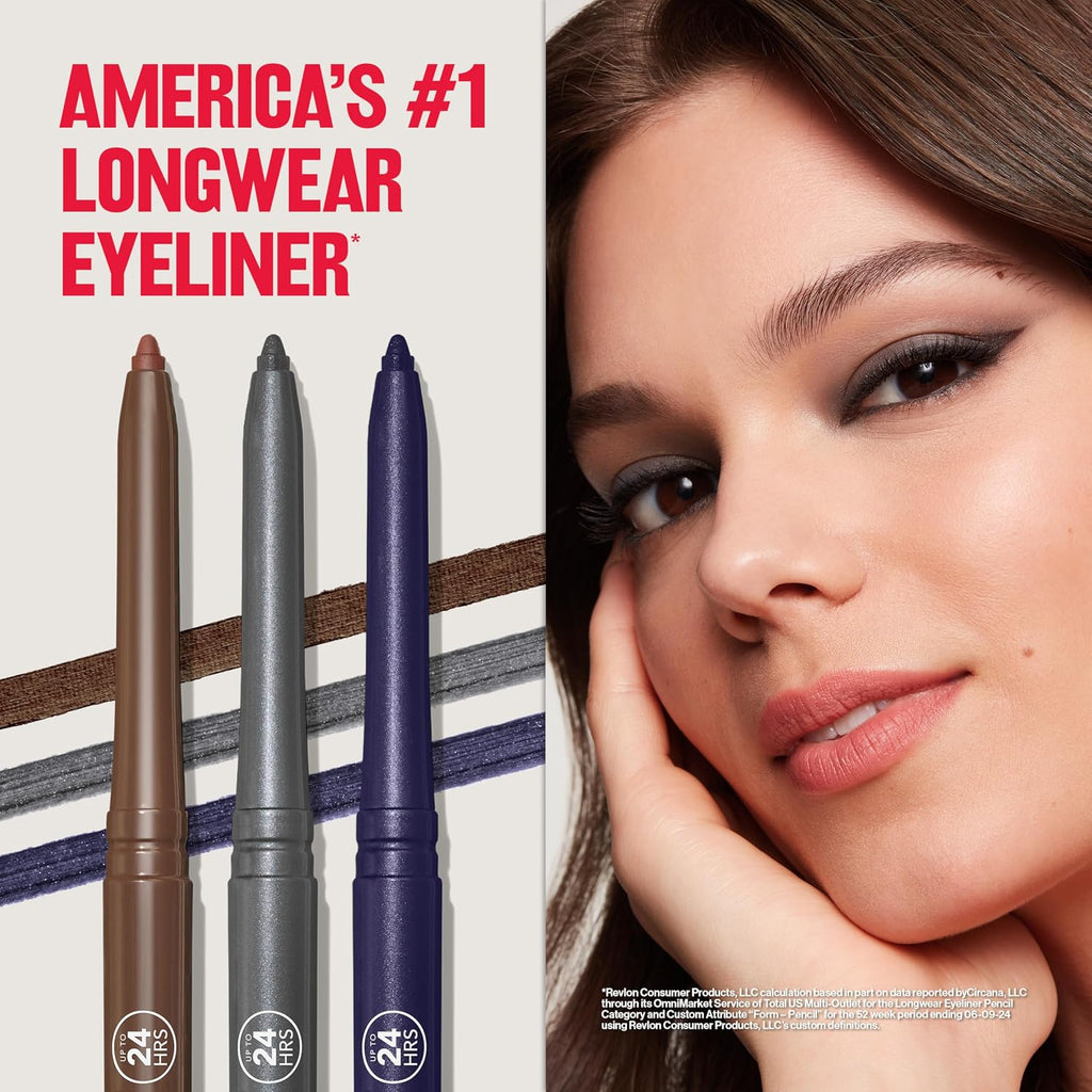 Revlon ColorStay Pencil Waterproof Eyeliner, 201 Black, 2 pack