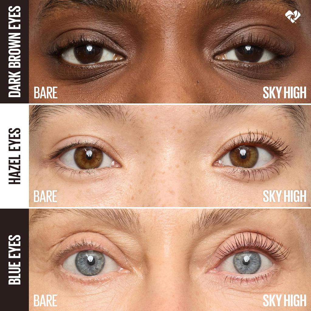 Maybelline Lash Sensational Sky High Washable Mascara Makeup, Volumizing, Lengthening, Defining, Curling, Multiplying, Buildable Formula, Blackest Black, 1 Count