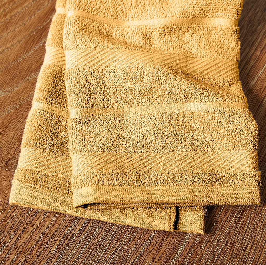 KitchenAid Albany Kitchen Towel 4-Pack Set, Milkshake Tan/White, 16"x26"