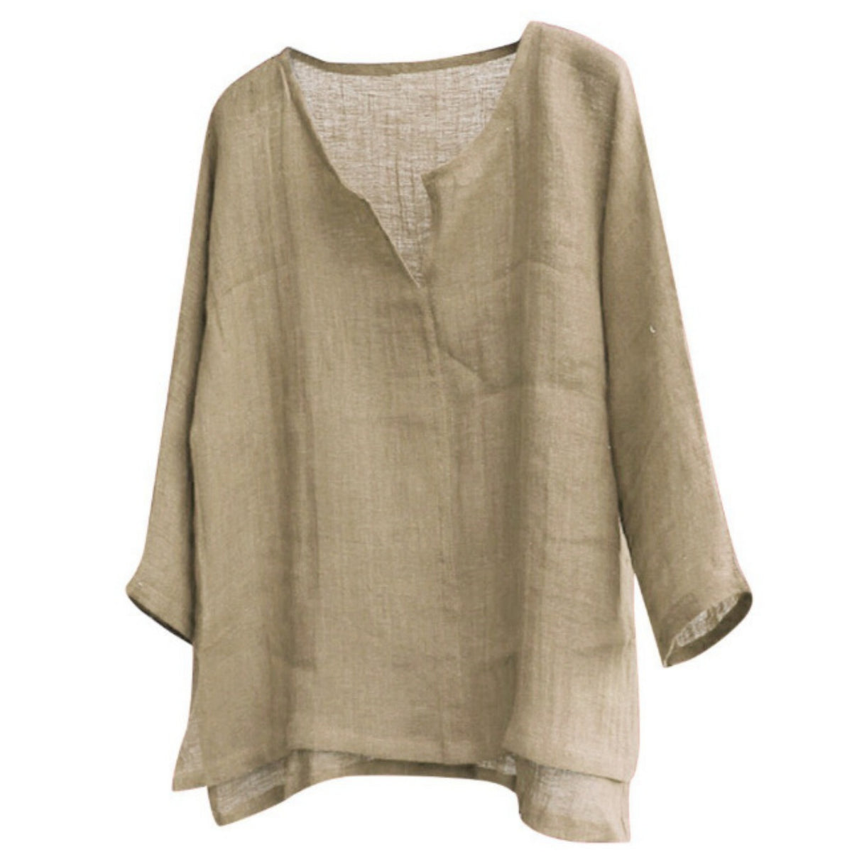 Chinese Style V-neck Men's Long-sleeved Shirt