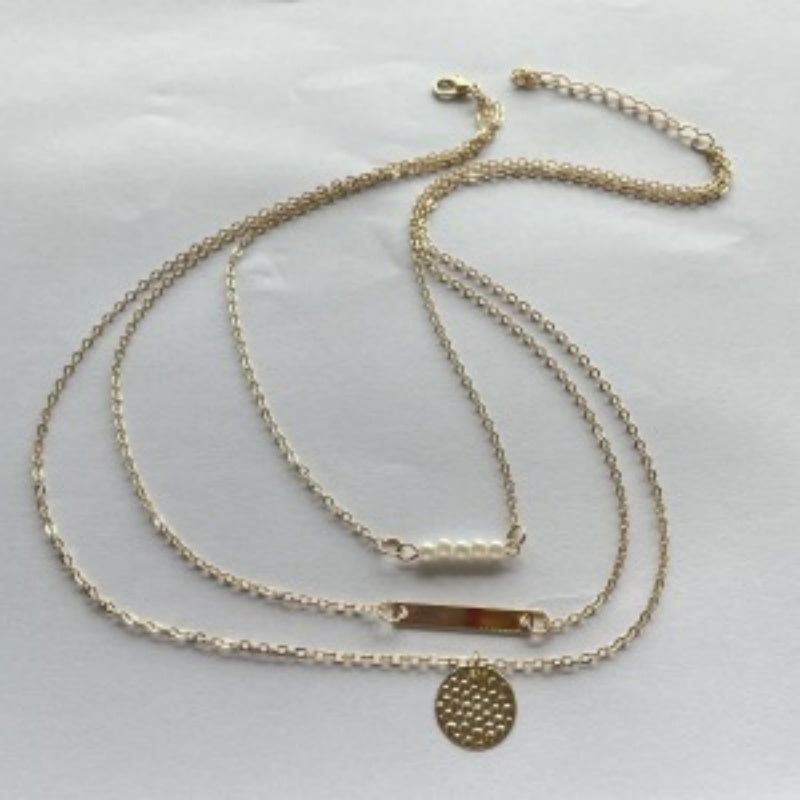 Fashion Trendy Short Clavicle Chain Simple Personality Wave Rose Gold Necklace - souqmart