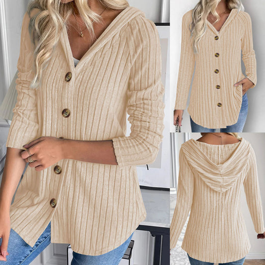 Fashion Casual Solid Color Long Sleeve Hoodie