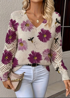Printed Casual Cape Coat Cardigan Sweater - souqmart