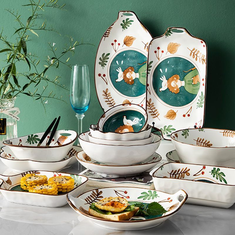 Ceramic Tableware Set Household Ceramic Bowl, Noodle And Dish Combination