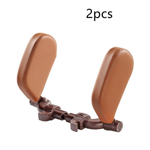 Car headrest pillow Sleep Adjustable Side Car Soft Travel Seat Headrest Auto Leather Support Neck Pillow Cushion car accessories - souqmart