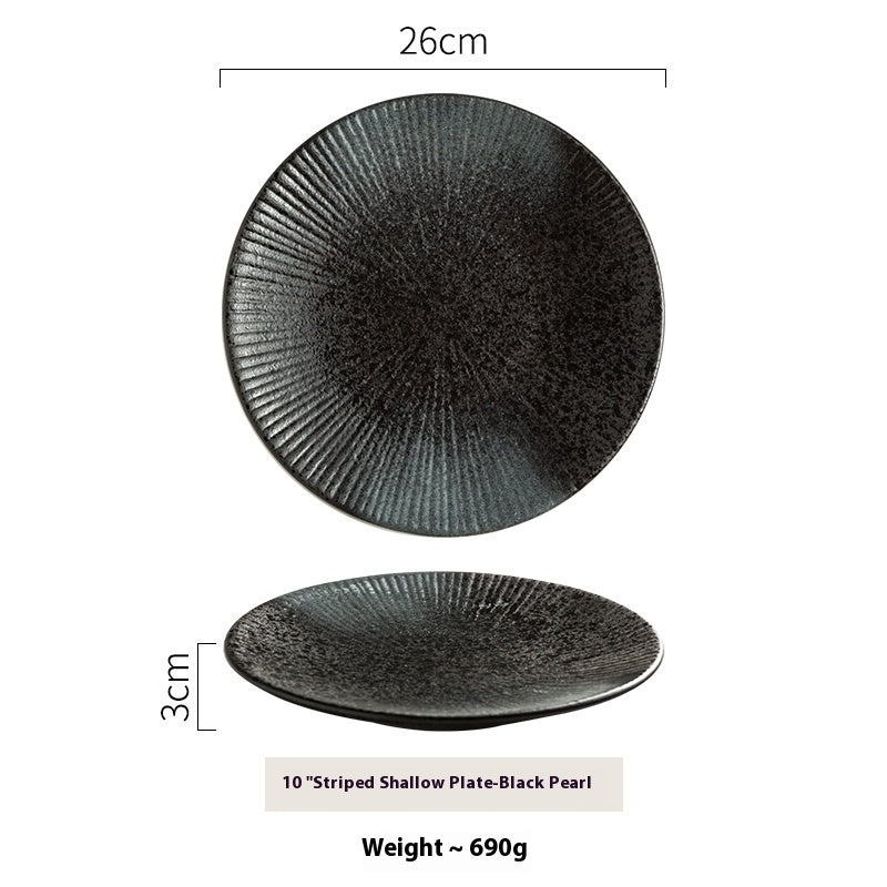 Western Cuisine Steak Stripe Ceramic Dim Sum Plate