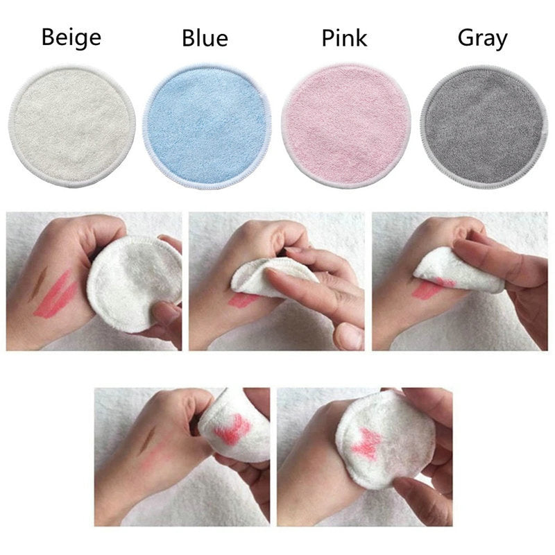 12PC Reusable Cotton Pads Makeup Remover Pads Washable Round - souqmart